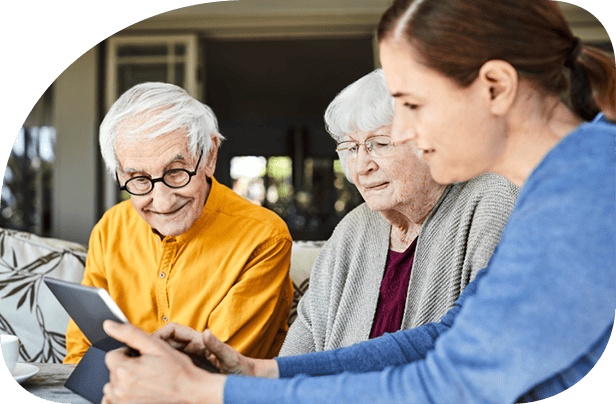 DSA consultant reads to couple with dementia